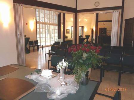 Blick vom Trautisch ins Haus